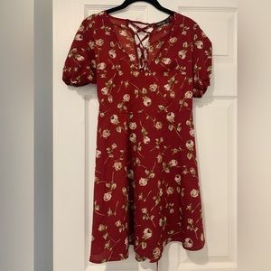 Nasty Gal Puff Sleeve Flowered Mini Dress